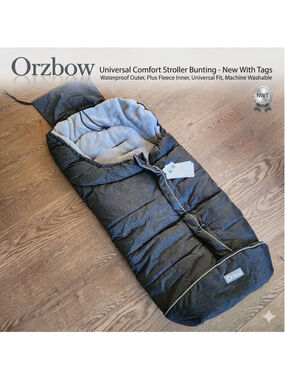 Orzbow Universal Stroller Footmuff Baby Bunting Bag NWT Winter Warm - Grey
